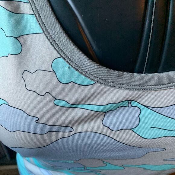 Patagonia teal and gray camo M Athleisure sleeveless gorpcore capilene 1 silkwei - Picture 3 of 6